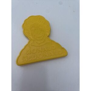 Vintage 80's Ronald McDonald Cookie Cutter Yellow 3.5" Plastic